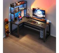 Bureau D'ordinateur,bureau Gaming, Bureau En Forme De L, étagères De Bureau Gauche Et Droite En Option, Adapté à La Maison, Au Bureau Et à D'autres Scénarios 120×100×75cm Blackleftstyle+bracket