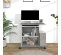 Bureau d'Ordinateur Chêne Fumé 80x50x75 cm Bois d'Ingénierie Rangement vidaXL