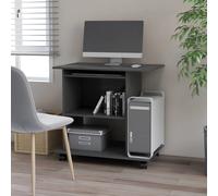 Bureau d'Ordinateur Chêne Fumé 80x50x75 cm Bois d'Ingénierie Rangement vidaXL