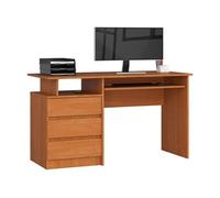 Bureau d'ordinateur CLP Aulne 135 cm 3 tiroirs façade Aulne 2 étagères 135x60x77 cm