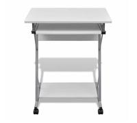 Bureau d'ordinateur compact avec plateau à clavier - vidaXL - blanc - gain de place - 60 x 40 cm 814fwp59d