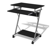 Bureau d'ordinateur compact - VIDAXL - Plateau à clavier - Noir - 60x40 cm - Hauteur 74 cm - Panneau de particules