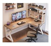 Bureau d'ordinateur d'angle avec Pegboard - Bureau à domicile en bois massif, station de travail de jeu avec librairie, table d'écriture d'étude ergonomique pour la chambre, bureau moderne en forme de