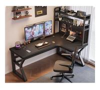Bureau d'ordinateur d'angle avec Pegboard - Bureau à domicile en bois massif, station de travail de jeu avec librairie, table d'écriture d'étude ergonomique pour la chambre, bureau moderne en forme de