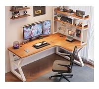 Bureau d'ordinateur d'angle avec Pegboard - Bureau à domicile en bois massif, station de travail de jeu avec librairie, table d'écriture d'étude ergonomique pour la chambre, bureau moderne en forme de