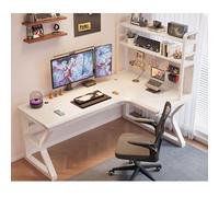 Bureau d'ordinateur d'angle avec Pegboard - Bureau à domicile en bois massif, station de travail de jeu avec librairie, table d'écriture d'étude ergonomique pour la chambre, bureau moderne en forme de