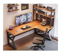 Bureau d'ordinateur d'angle avec Pegboard - Bureau à domicile en bois massif, station de travail de jeu avec librairie, table d'écriture d'étude ergonomique pour la chambre, bureau moderne en forme de