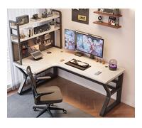 Bureau d'ordinateur d'angle avec Pegboard - Bureau à domicile en bois massif, station de travail de jeu avec librairie, table d'écriture d'étude ergonomique pour la chambre, bureau moderne en forme de