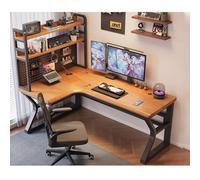 Bureau d'ordinateur d'angle avec Pegboard - Bureau à domicile en bois massif, station de travail de jeu avec librairie, table d'écriture d'étude ergonomique pour la chambre, bureau moderne en forme de