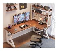 Bureau d'ordinateur d'angle avec tableau blanc - Bureau à domicile en bois massif, station de travail de jeu avec bibliothèque, table d'écriture d'étude ergonomique pour la chambre, bureau moderne en