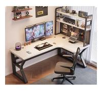 Bureau d'ordinateur d'angle avec tableau blanc - Bureau à domicile en bois massif, station de travail de jeu avec bibliothèque, table d'écriture d'étude ergonomique pour la chambre, bureau moderne en