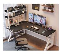 Bureau d'ordinateur d'angle avec tableau blanc - Bureau à domicile en bois massif, station de travail de jeu avec bibliothèque, table d'écriture d'étude ergonomique pour la chambre, bureau moderne en