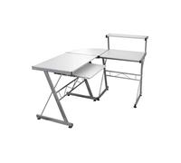 Bureau d'ordinateur d'angle Blanc 132x112x99 cm Bois ingénierie