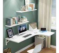 Bureau d'ordinateur d'angle pliable mural pour petits espaces avec support en métal pliable pour bureau, chambre à coucher