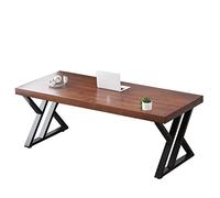 Bureau d'ordinateur de Bureau en Bois Massif de Style Industriel, Table de conférence/Poste de Travail Personnel avec Cadre en métal Robuste, Forte capacité portante (épaisseur 5 cm 200 x 80 x 75