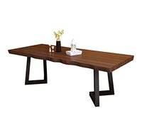 Bureau d'ordinateur de Bureau en Bois Massif, Table en Bois de pin avec Pieds en Fer forgé, Table de conférence multifonctionnelle, Table d'étude, Table de Salle à Manger (8 cm 120 x 60 x 75