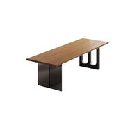 Bureau d'ordinateur de bureau Wabi-sabi de style bureau d'étude à domicile en bois massif, pieds de table en acrylique, bureau d'affaires simple, adapté pour les études et le travail Bureau de bureau