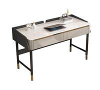 Bureau d'ordinateur de luxe avec 2 tiroirs en marbre blanc - Bureau secrétaire élégant pour chambre à coucher, maison et bureau (80 cm) - Mobilier d'espace de travail moderne