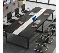 Bureau d'ordinateur élégant et table de coiffeuse polyvalente pour bureau, séminaire et utilisation exécutive, cadre en métal robuste, 200 x 120 x 74 cm