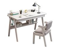 Bureau d'ordinateur en Bois avec 2 tiroirs,Bureaux en Panneaux épais, Console de Maquillage, Console de Maquillage Moderne pour la Maison 80 cm