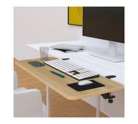Bureau d'ordinateur en bois avec accoudoir pliable, étagère, tapis de souris, support de bureau à domicile, plateau noir, 60 x 24 cm - Design compact pour la productivité