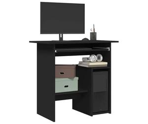 Bureau d'ordinateur en bois avec compartiment pour clavier - Noir - 80 x 45 x 74 cm - Meuble de bureau moderne pour la maison, le bureau de jeu