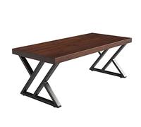 Bureau d'ordinateur en Bois Massif avec Cadre en métal, Table de conférence en Bois de pin de 5 cm d'épaisseur, Table d'étude de Style Industriel (épaisseur 5 cm 200 x 90 x 75 cm)