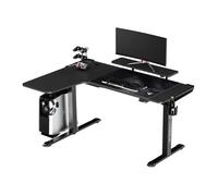 Ultradesk Winger RGB LED | Bureau de Jeu Table de Jeu en Forme de L | Bureau d'angle Table d'angle en Forme de L | Bureau d'ordinateur réglable en Hauteur électrique | Noir | 155x111x60 cm à Gauche