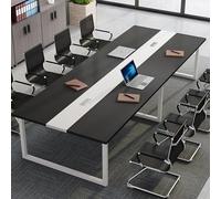 Bureau d'ordinateur et coiffeuse multifonction avec cadre en métal robuste pour bureau, séminaire et utilisation exécutive, 180 x 100 x 74 cm, style 8