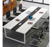 Bureau d'ordinateur exécutif avec cadre en métal robuste, idéal pour bureau, salle de conférence, séminaire et table de chevet, style moderne 7 240 x 130 x 74 cm