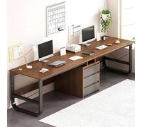 Bureau d'ordinateur extra long pour deux personnes avec tiroirs - Table d'étude idéale pour les jeux et l'écriture - Bureau double spacieux pour espaces de travail collaboratifs