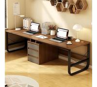 Bureau d'ordinateur, grand poste de travail double avec 3 tiroirs, table d'écriture moderne pour jeux à 2 personnes et mobilier de bureau à domicile