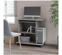 vidaXL Bureau d'ordinateur Gris béton 80x50x75 cm Bois d'ingénierie