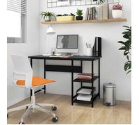 Bureau d'ordinateur - Happiness - 105x50x72 cm - Noir - MDF et métal - Style industriel - Grand espace de rangement
