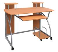 Bureau d'Ordinateur Marron 110x52x88,5 cm Bois Ingénierie Salle d'Étude vidaXL