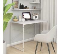 Bureau d'Ordinateur Meuble de Travail Écriture Blanc Bois d’Ingénierie vidaXL