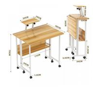 Bureau d'ordinateur - MIPAN - Bureau enfant - Bureau blanc - Bureau assis debout - Bureau gaming - Couleur bois