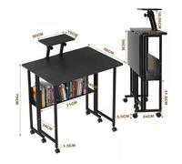 Bureau d'ordinateur - MIPAN - Bureau enfant - Bureau blanc - Bureau assis debout - Bureau gaming - Noir: 58x80x75cm