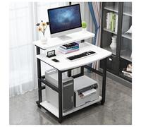 Bureau d'ordinateur mobile avec 4 roulettes, espace de rangement, bureau à domicile, table d'étude pour la maison, le bureau, l'école - Dimensions : 56 x 55 x 82 cm, couleur : I