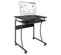 Bureau d'ordinateur mobile noir Techly ICA-TB 131B 600x480 avec étagère coulissante
