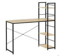 Bureau d'ordinateur moderne avec étagère 120 × 48 × 122 cm - Table industrielle style loft marron clair