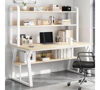 Bureau d'ordinateur moderne avec étagère - Table d'écriture peu encombrante pour bureau à domicile, salle d'étude, station de travail élégante pour la productivité et l'efficacité
