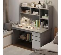 Bureau d'ordinateur moderne avec rangement, étagère et tiroir, bureau d'écriture simple, bureau de jeu, bureau d'étude, gain de place pour la maison, A, 100 x 40 x 142 cm (39 x 16 x 56 pouces)