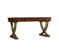 Bureau d'ordinateur moderne Bureau de direction en bois massif avec tiroirs, bureau rustique avec rangement for étudier et travailler, noyer brun Table de jeu avec petit espace pour PC(120cm)