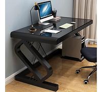 Bureau d'ordinateur moderne de 81,3 cm en verre trempé - Station de travail élégante pour jeux vidéo et table d'étude pour étudiants - Bureau d'écriture élégant pour espaces de travail productifs