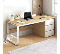 Bureau d'ordinateur moderne de 99,1 cm avec gestion des câbles et 3 tiroirs - Poste de travail élégant et peu encombrant pour la maison et le bureau - Solution de mobilier polyvalent