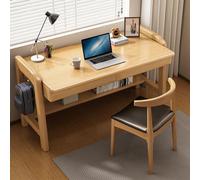 Bureau d'ordinateur moderne en bois avec tiroirs de rangement et étagère élégante pour bureau à domicile, station d'écriture peu encombrante pour étudier et nization