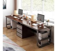 Bureau d'ordinateur moderne en bois pour deux personnes - Table d'écriture spacieuse avec tiroirs de rangement pour la maison, le bureau, les études ou les jeux - Station de travail élégante et