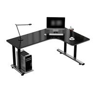 Bureau d'ordinateur moderne en forme de L pour étudiants et bureau à domicile, assemblage facile, table d'écriture élégante, design d'angle droit, idéal pour les jeux et la productivité