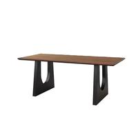 Bureau d'ordinateur moderne en noyer massif et table de salle à manger - Grand établi polyvalent pour maison, bureau, conférence, salon - Station d'écriture tout-en-un (120 x 60 x 75 cm)